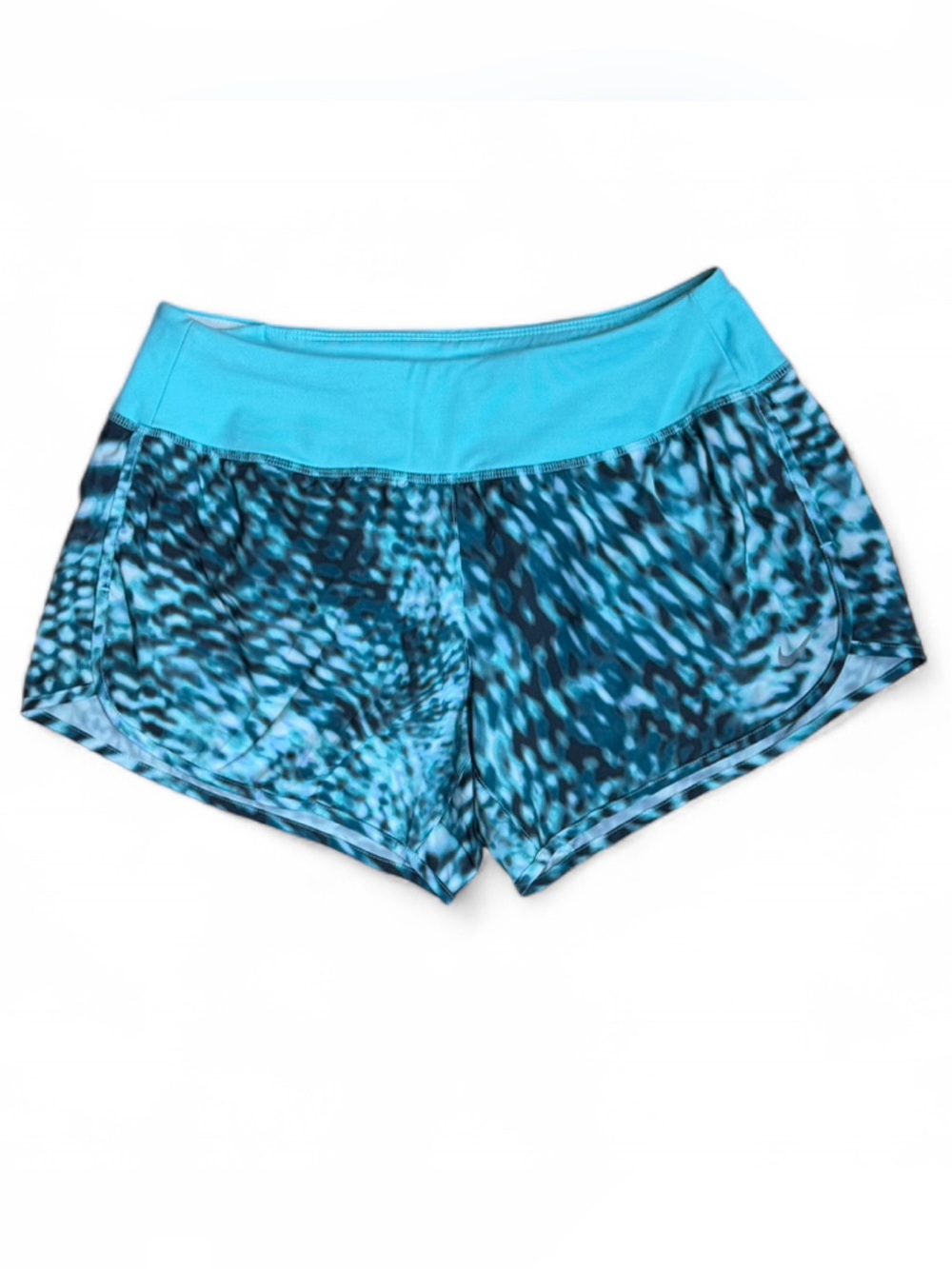 Nike Dri-FIT Rival Printed Running Shorts Teal Navy Small